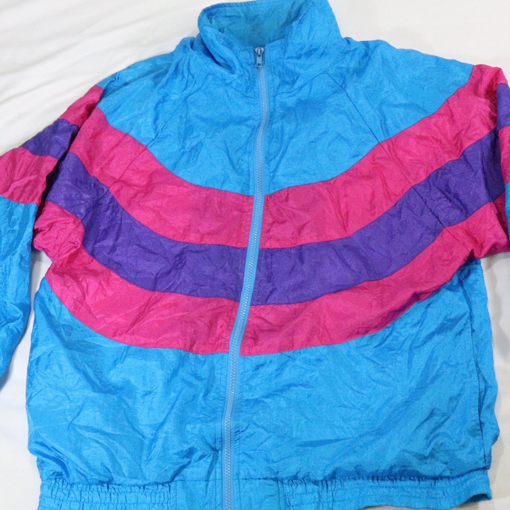 VTG Longstreet Missy 80s Multicolor Track Jacket - Picture 3 of 8